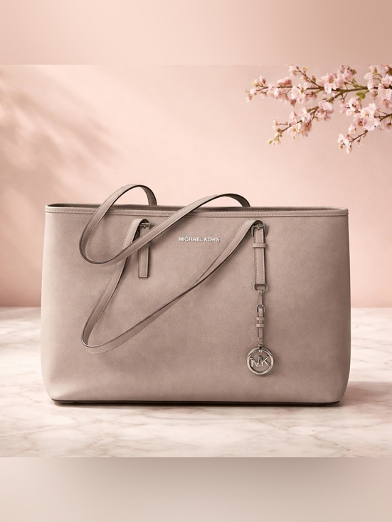 Michael Kors Handbags - Michael Kors Taupe Tote with Silver Hardware